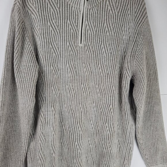 Tommy Bahama XL Half Zip Pullover Sweater Size XL Cream Casual Knit - Picture 4 of 8